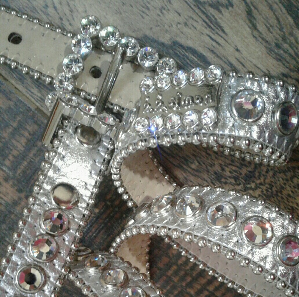 BB simon silver slim princess belt Western style